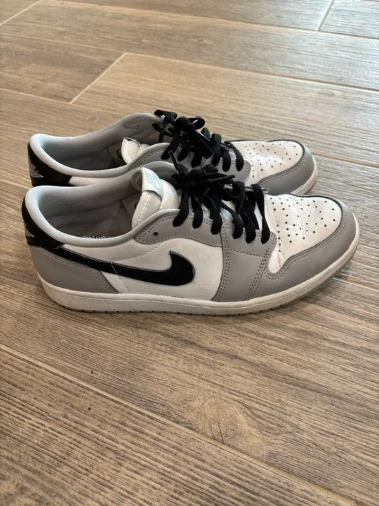 Nike Air Jordan 1 Barons Retro Low OG Shoes Mens 10.5 Gray CZ0790-110 Sneakers - Picture 5 of 8